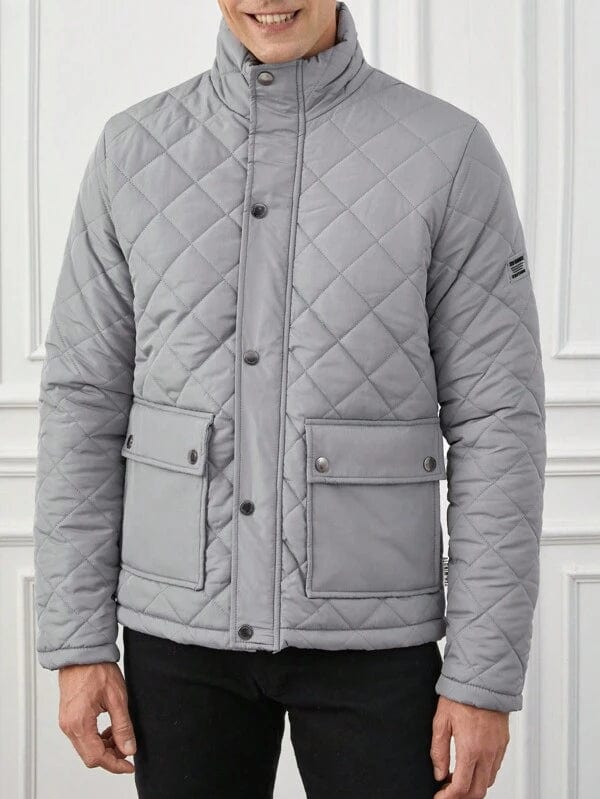Gesteppte Button-Down-Jacke für Herren - Image 6