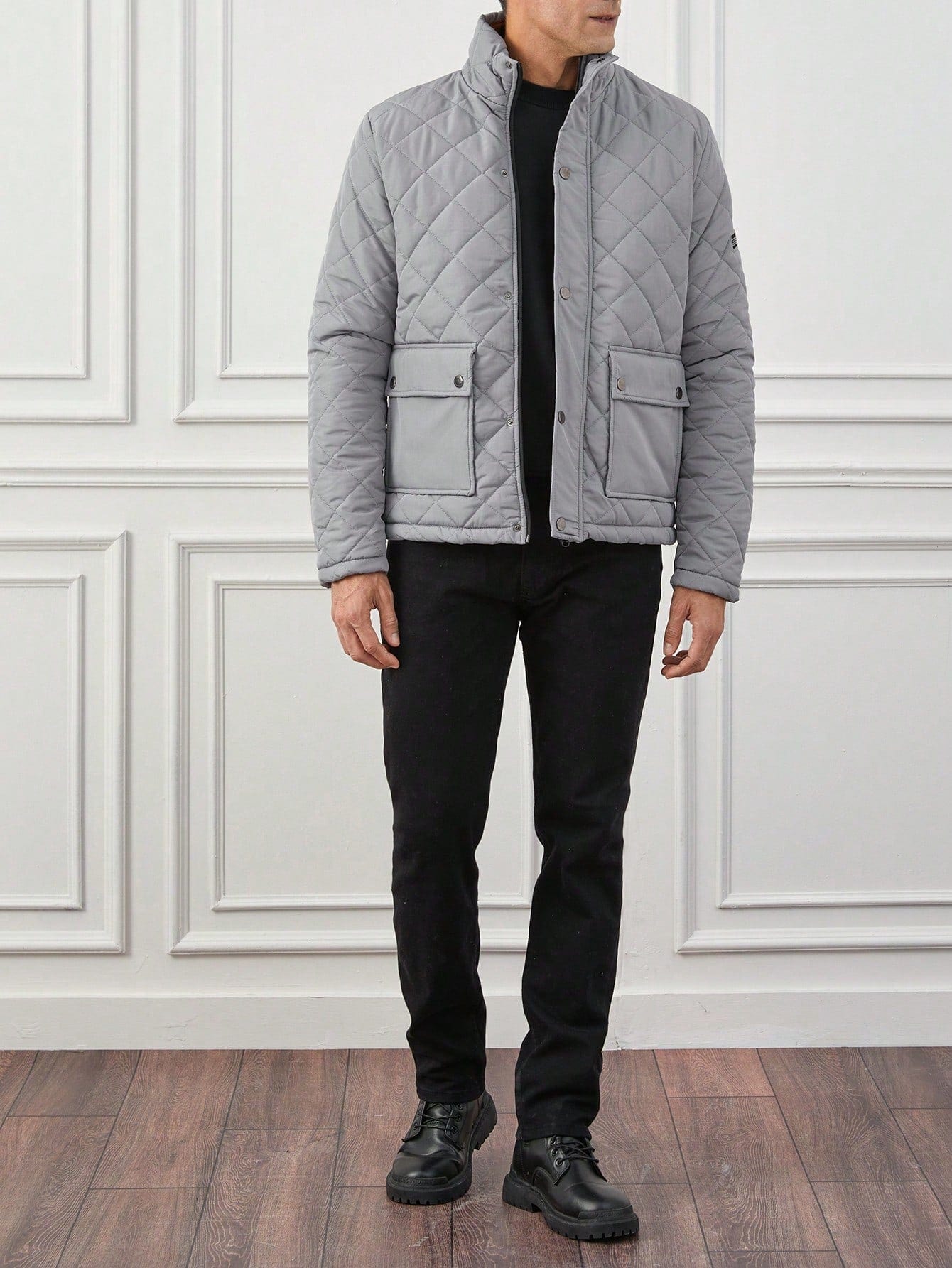 Gesteppte Button-Down-Jacke für Herren - Image 7