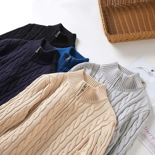 Cable-Strickpullover mit Viertelreißverschluss für Herren - Image 10
