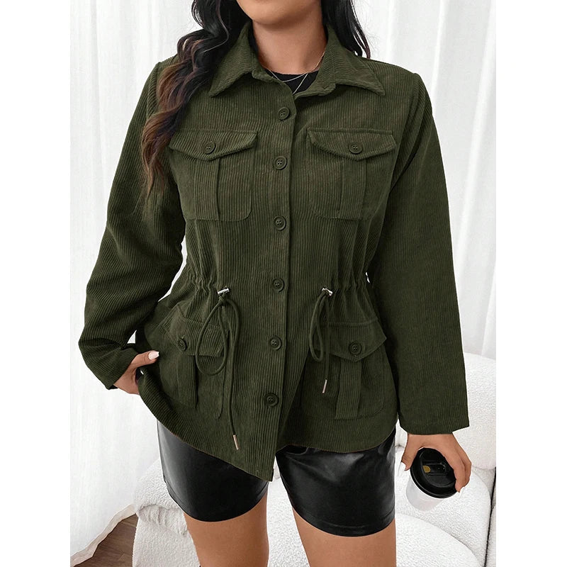 Jacke im Utility-Stil mit Kordelzug in der Taille für Damen - Image 3