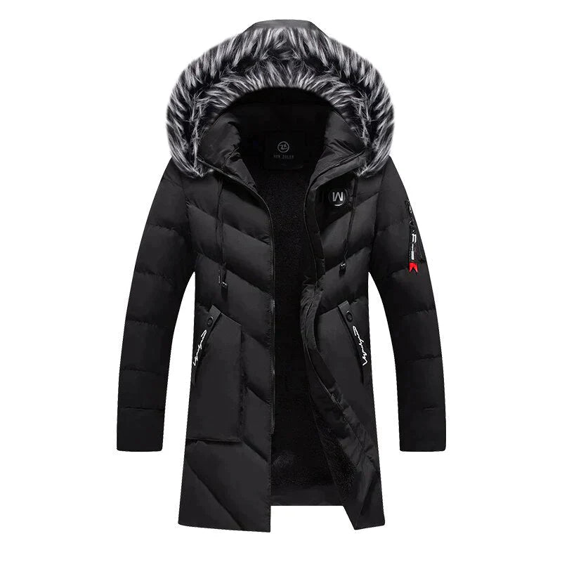 Lange Herren Steppjacke mit Kapuze - Image 2