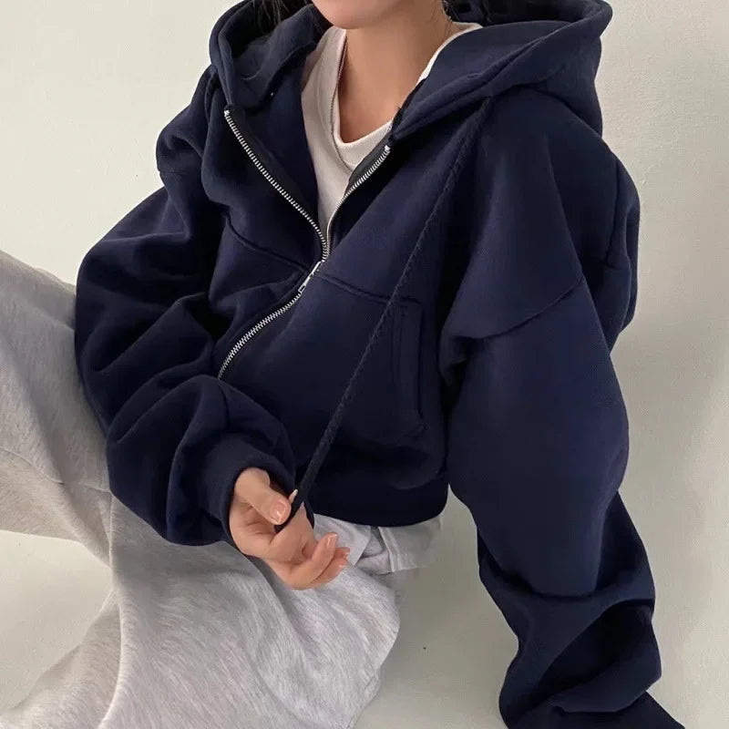 Kurzer Zip-Up Hoodie für Damen - Image 2