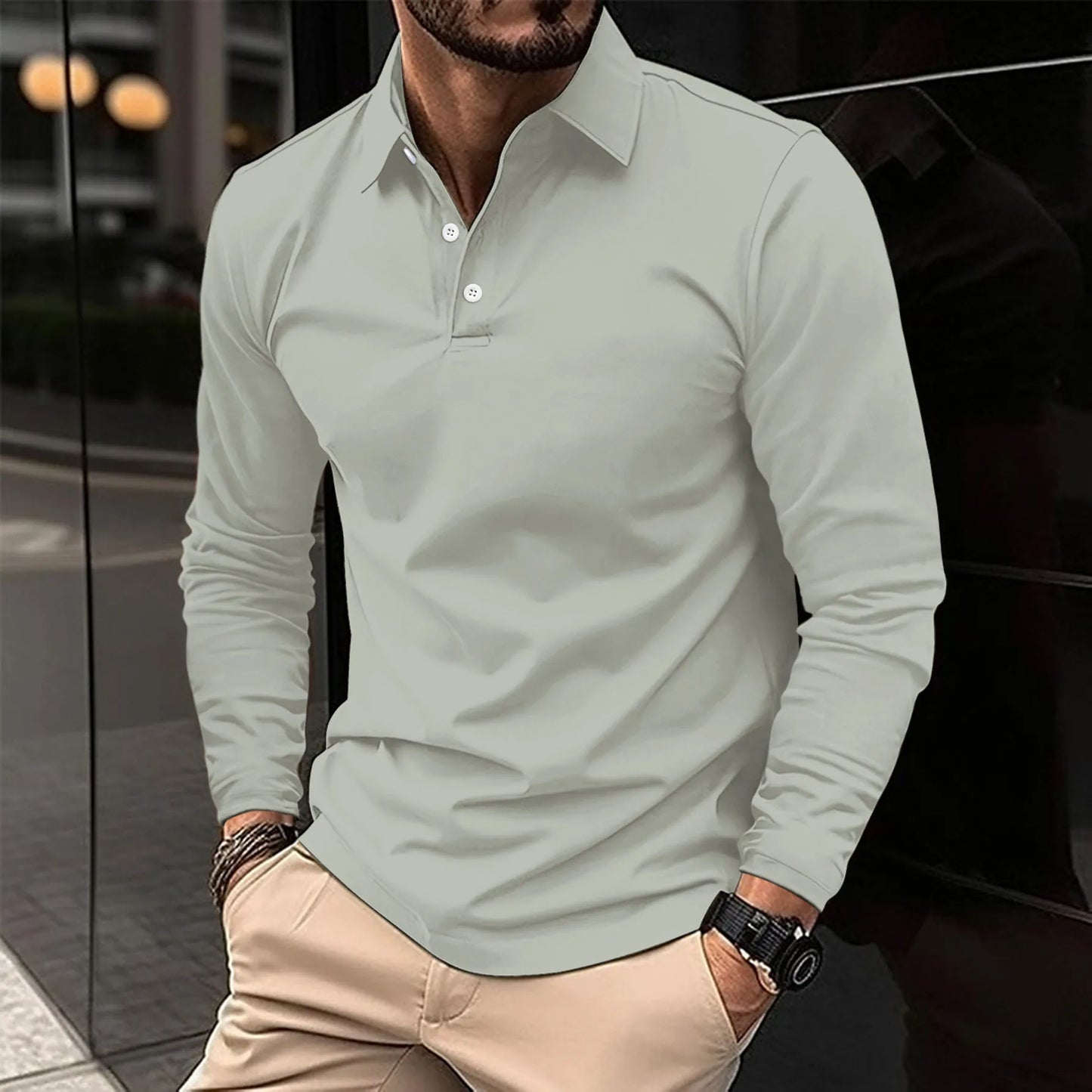 Langarm-Poloshirt für Herren - Image 5