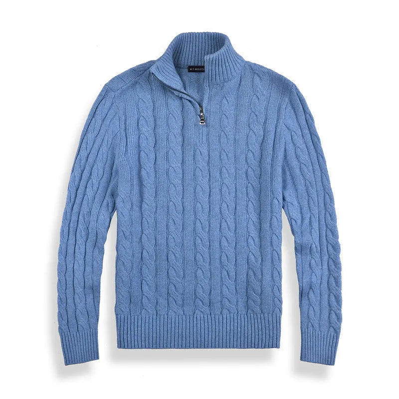 Cable-Strickpullover mit Viertelreißverschluss für Herren - Image 5