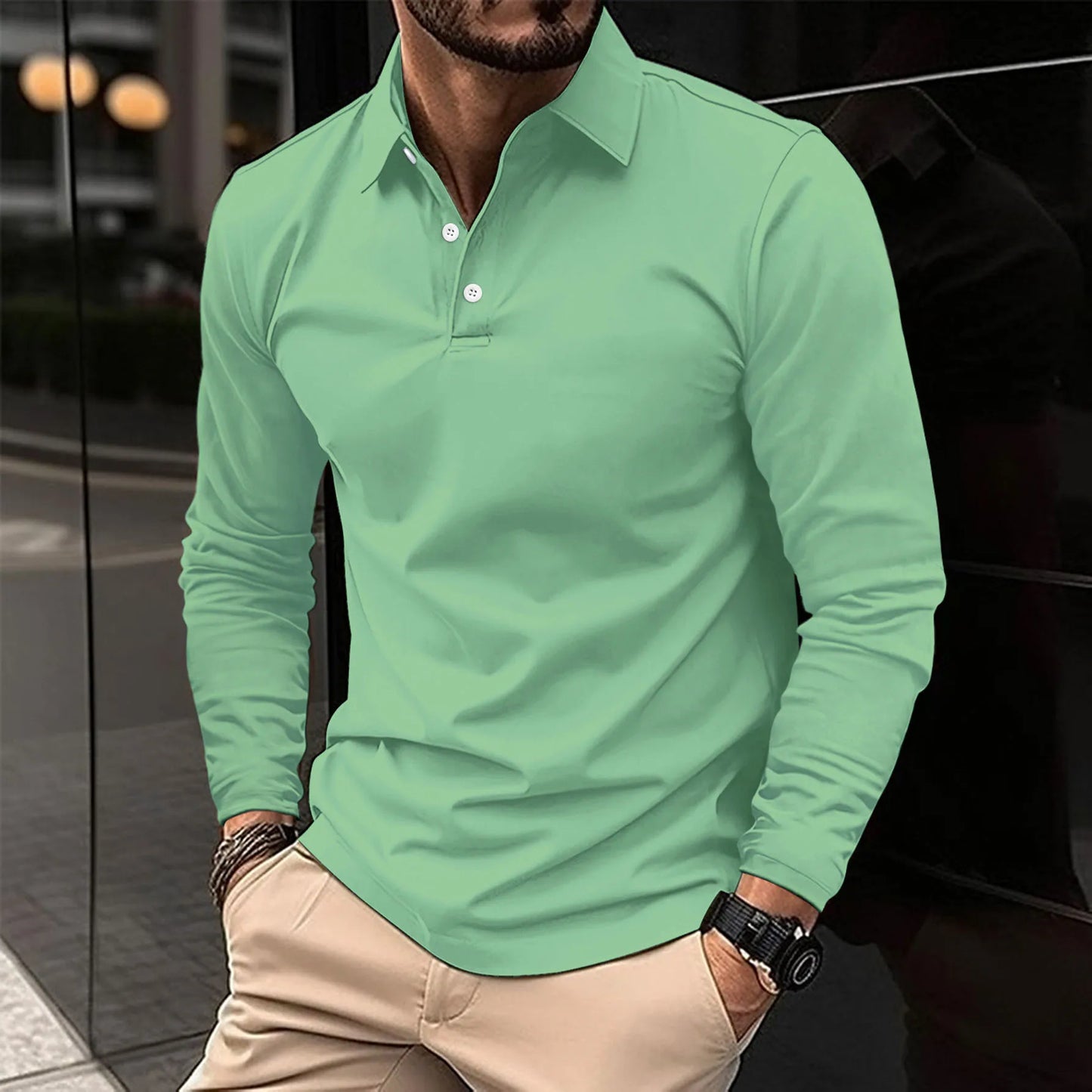 Langarm-Poloshirt für Herren - Image 8