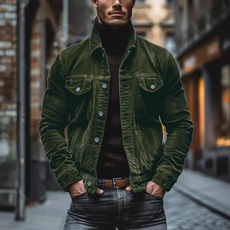 Cordjacke mit Knopfleiste für Herren - Image 5