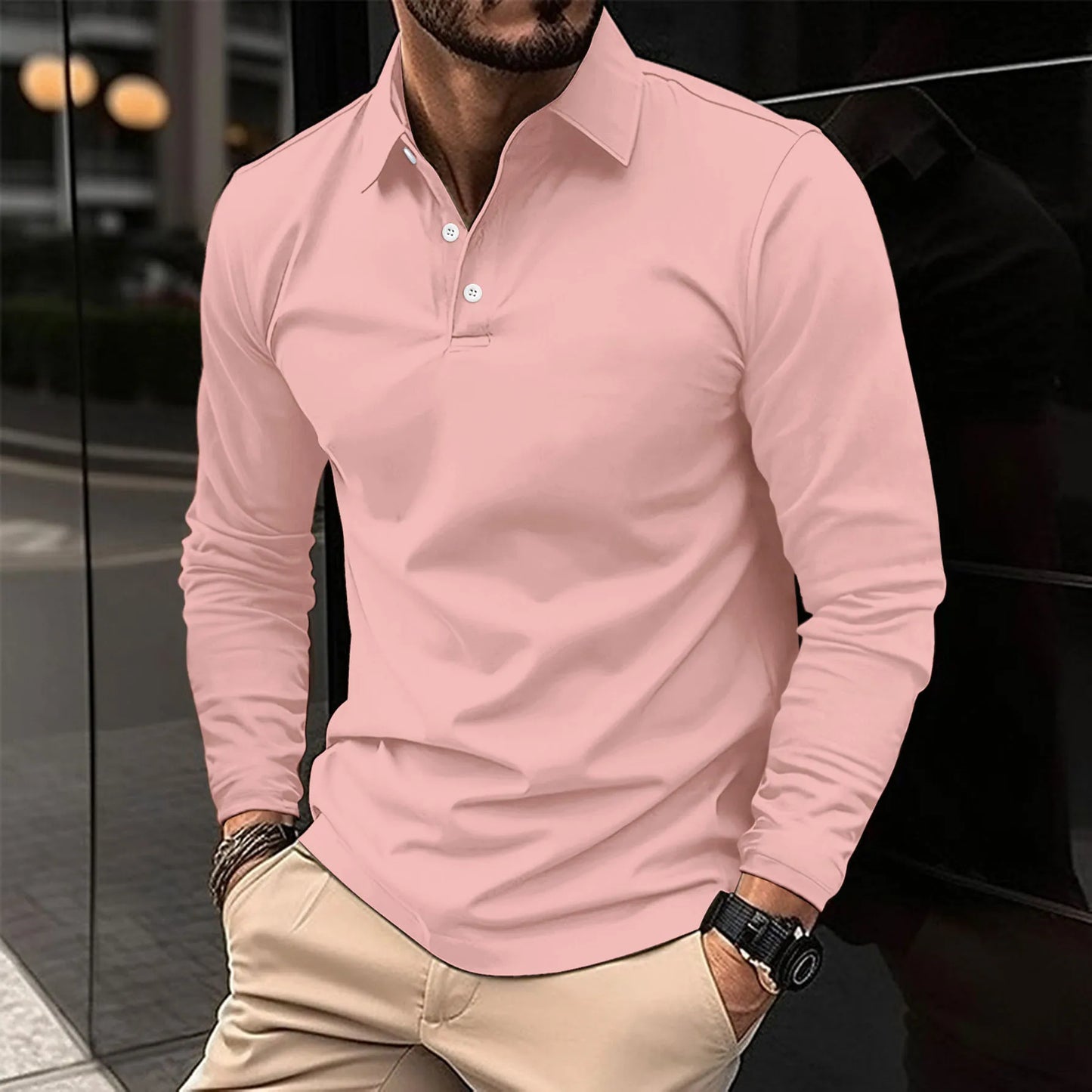 Langarm-Poloshirt für Herren - Image 3