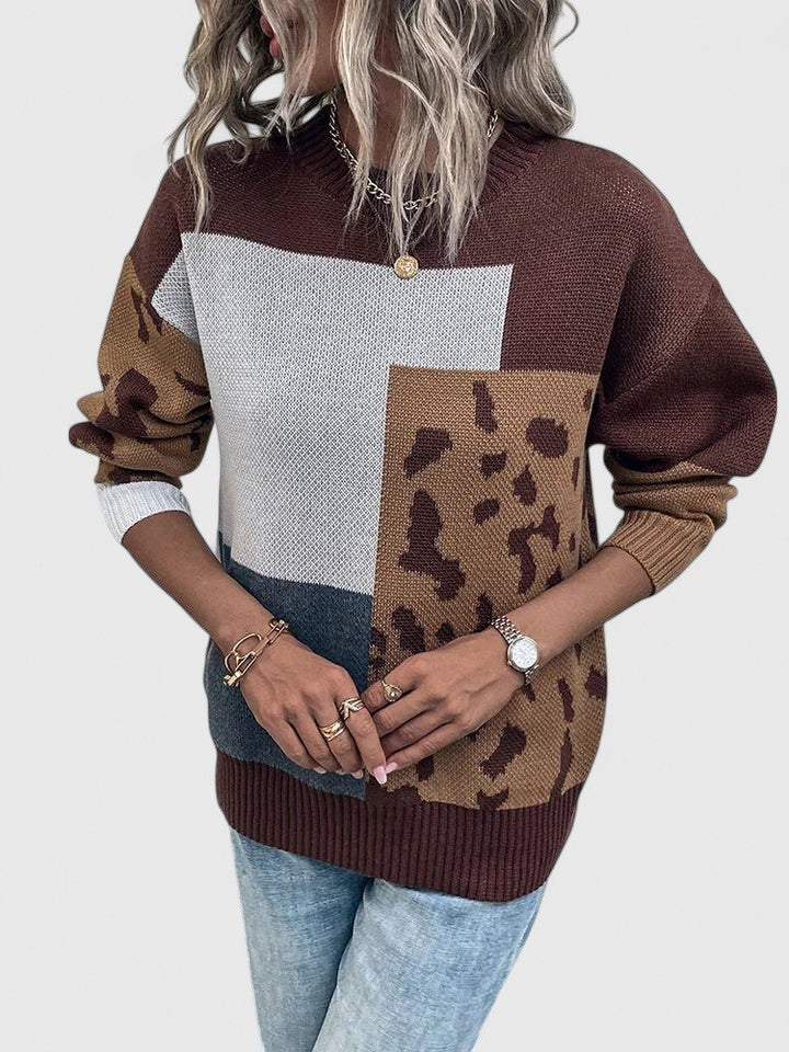 Color Block Rundhals-Pullover für Damen - Image 4