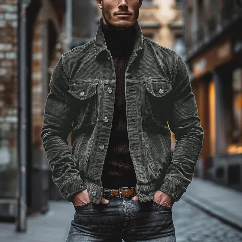 Cordjacke mit Knopfleiste für Herren - Image 4