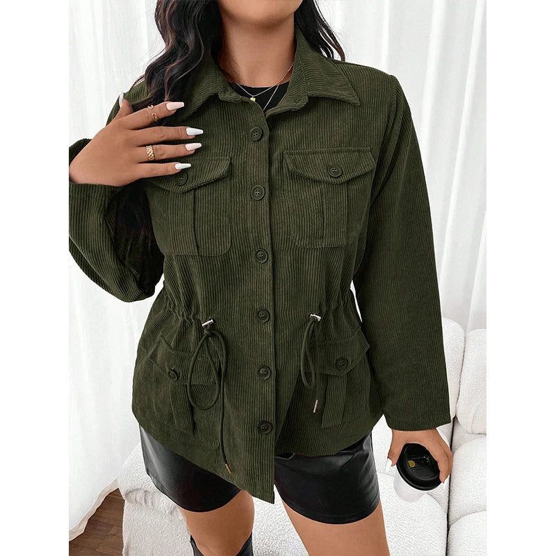 Jacke im Utility-Stil mit Kordelzug in der Taille für Damen - Image 4