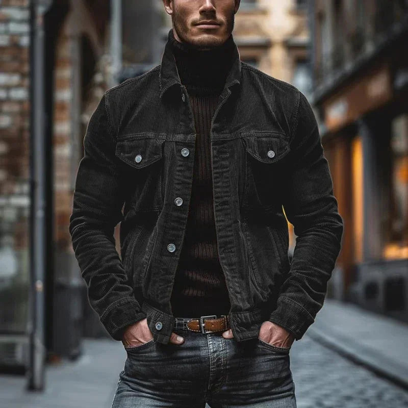 Cordjacke mit Knopfleiste für Herren - Image 3