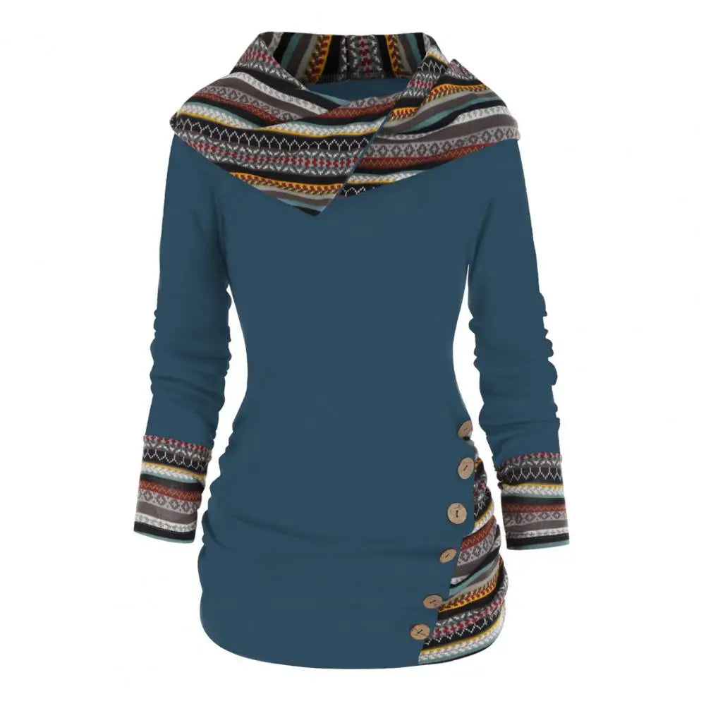 Wasserfallkragen-Tunika-Pullover für Damen - Image 2