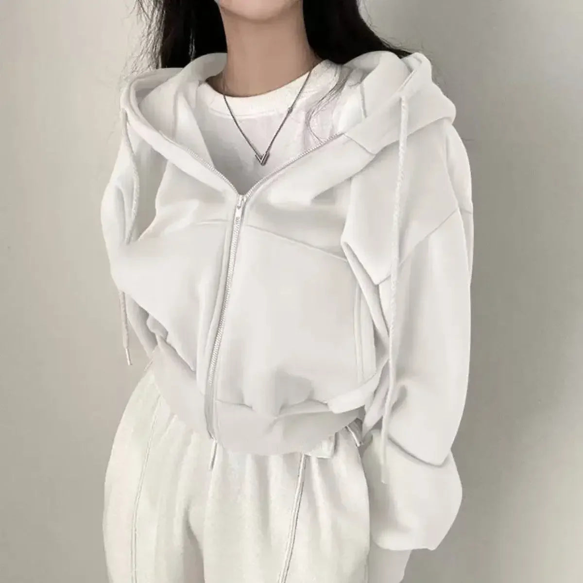 Kurzer Zip-Up Hoodie für Damen - Image 6