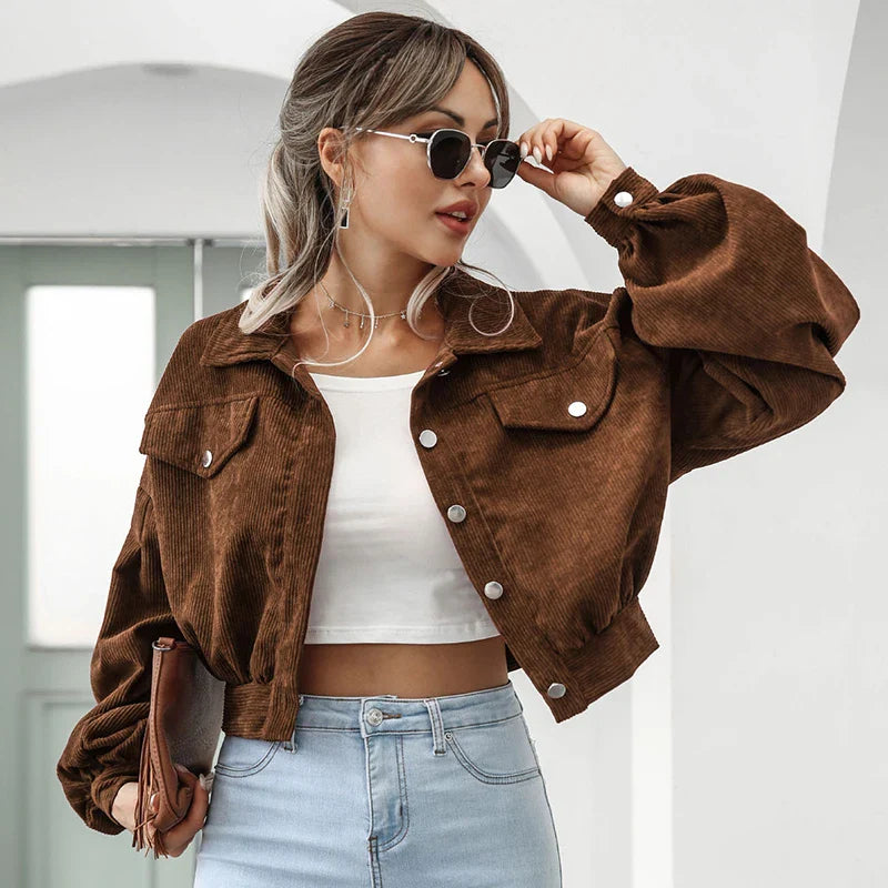 Cord-Jacke in Kurzform für Damen - Image 2