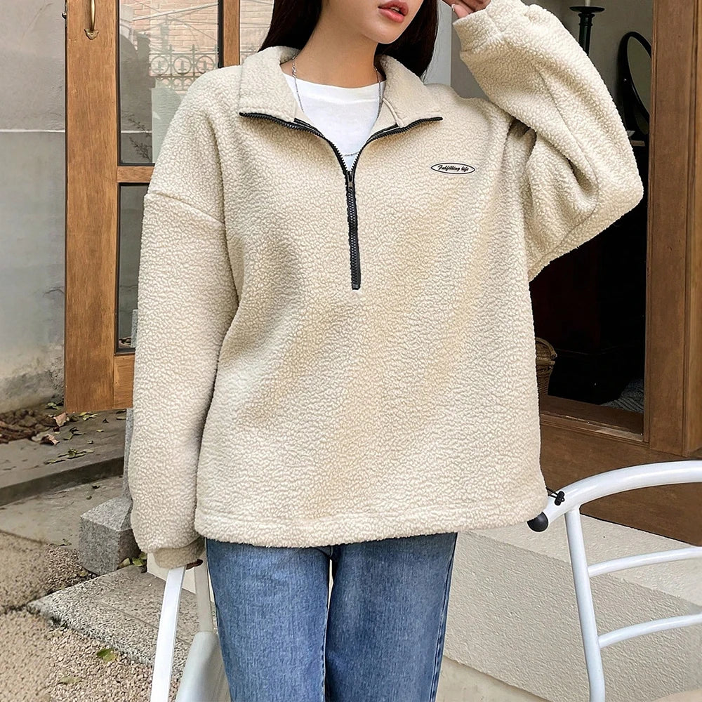 Oversized Viertel Zip Pullover für Damen - Image 4