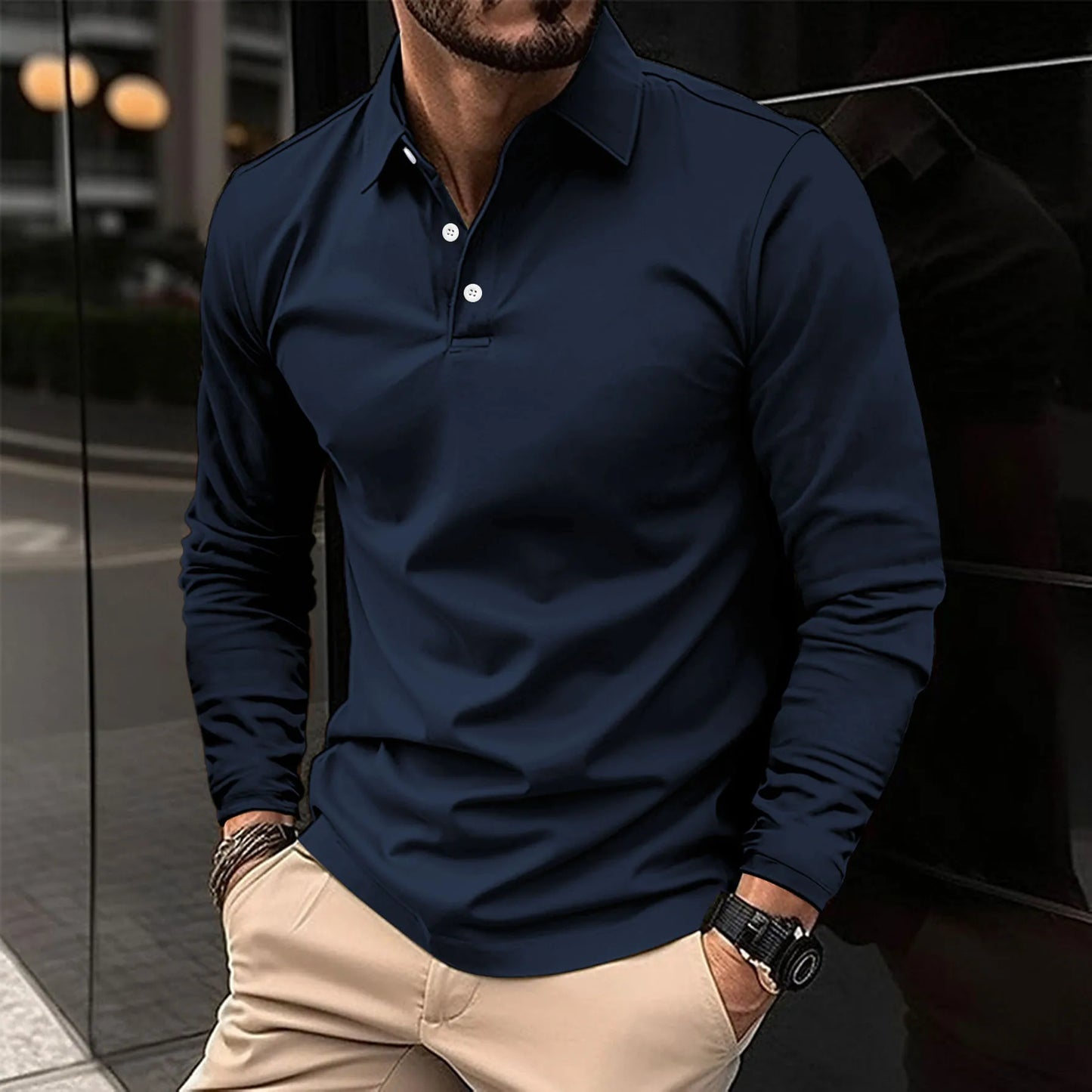 Langarm-Poloshirt für Herren - Image 2