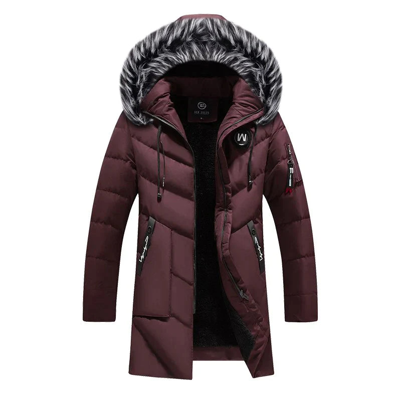 Lange Herren Steppjacke mit Kapuze - Image 4