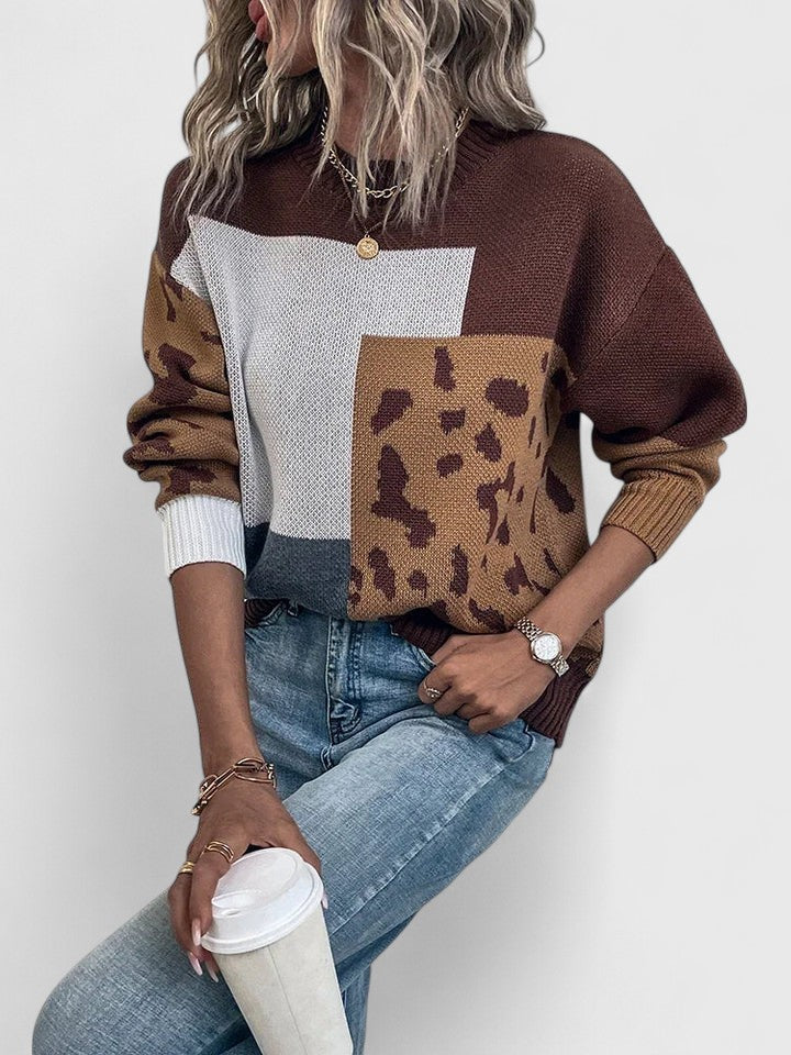 Color Block Rundhals-Pullover für Damen - Image 5