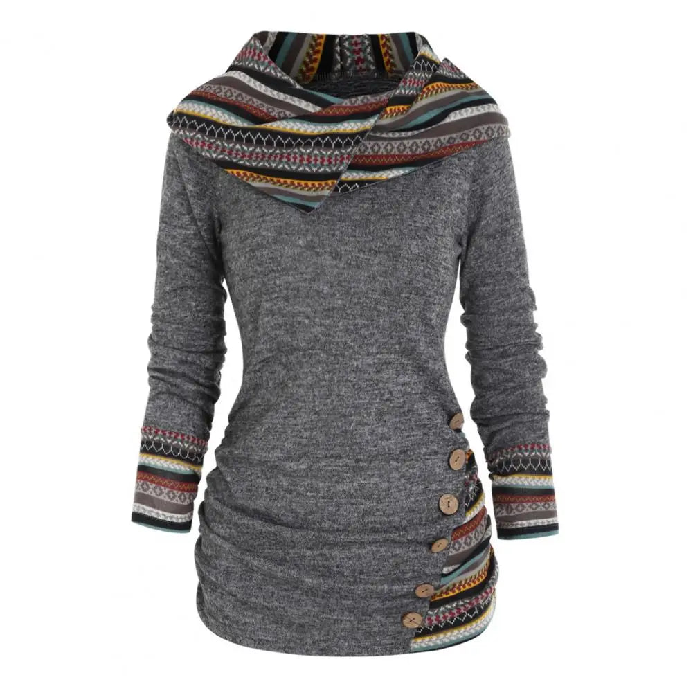 Wasserfallkragen-Tunika-Pullover für Damen - Image 3