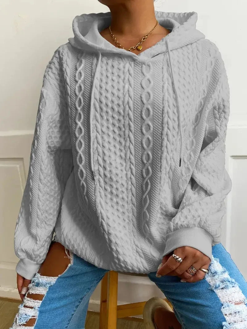 Langärmliger Hoodie mit Struktur für Damen - Image 2