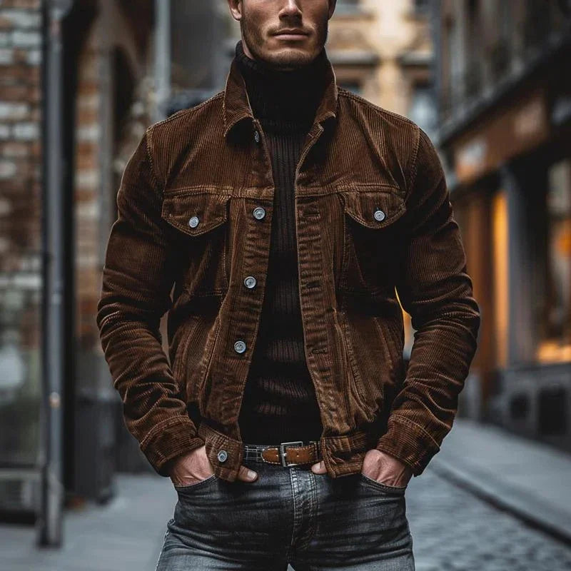 Cordjacke mit Knopfleiste für Herren - Image 2