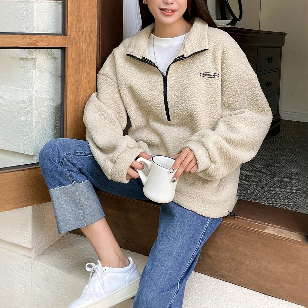 Oversized Viertel Zip Pullover für Damen - Image 5