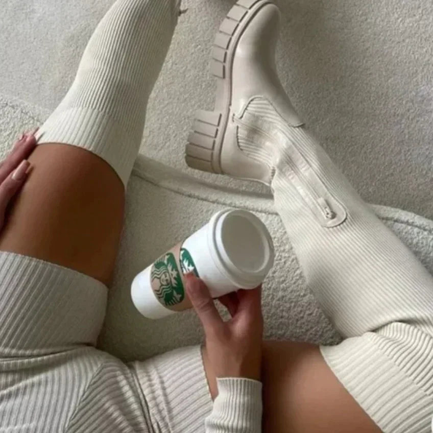 Hohe Damenstiefel mit Absatz und rutschfester Sohle – Leonie
