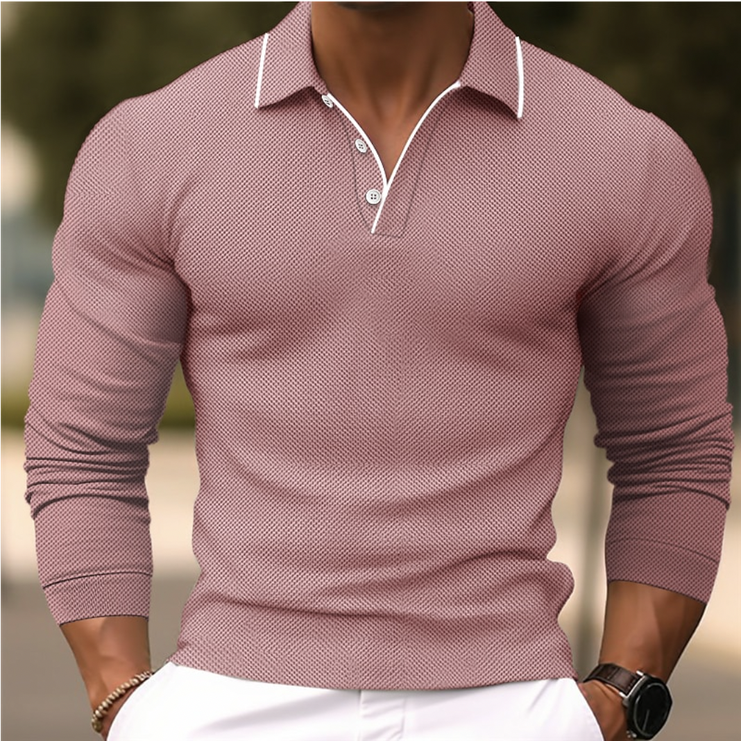 Langarm Herren Polohemd für lässige Eleganz – Thomas