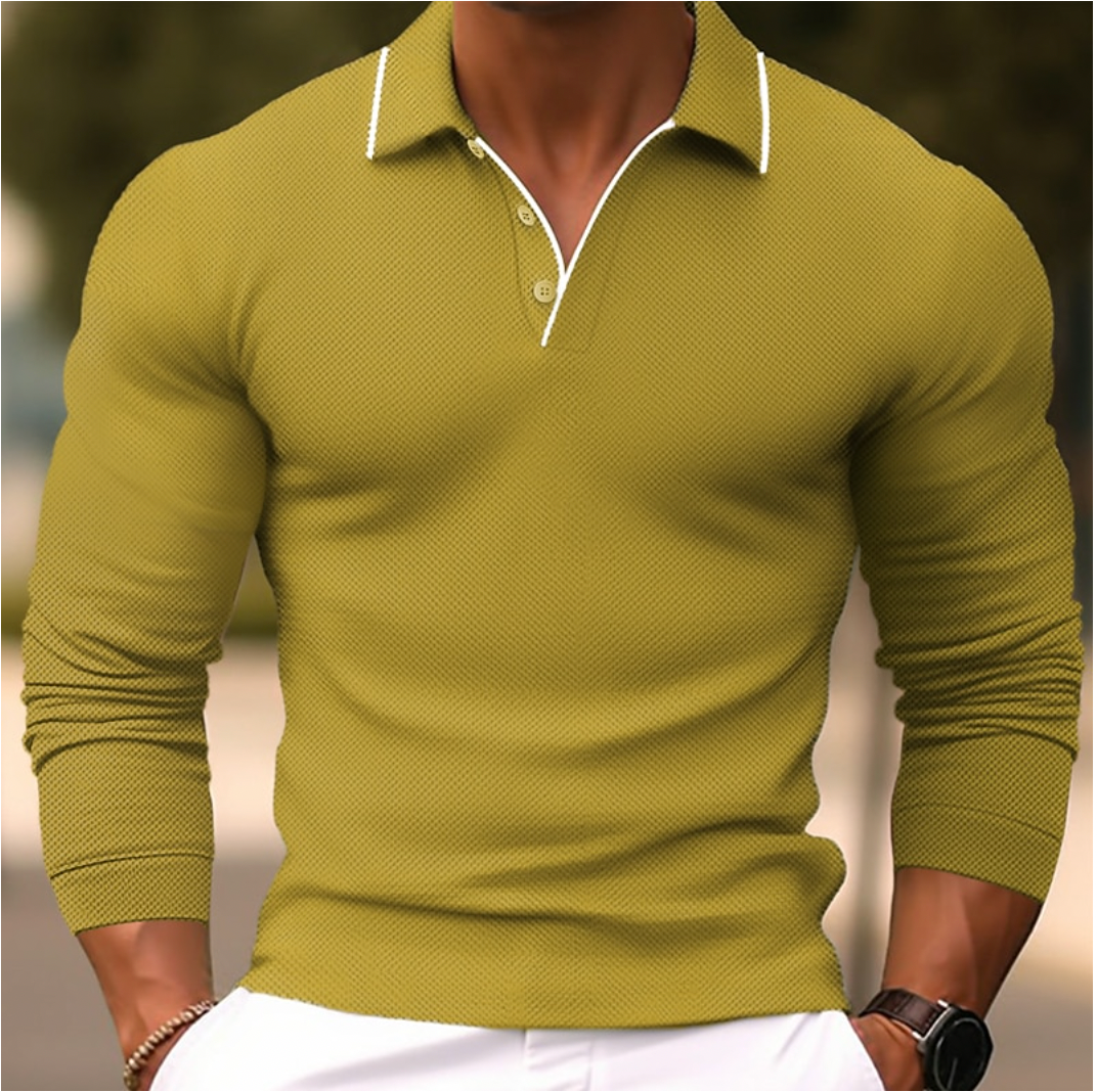 Langarm Herren Polohemd für lässige Eleganz – Thomas