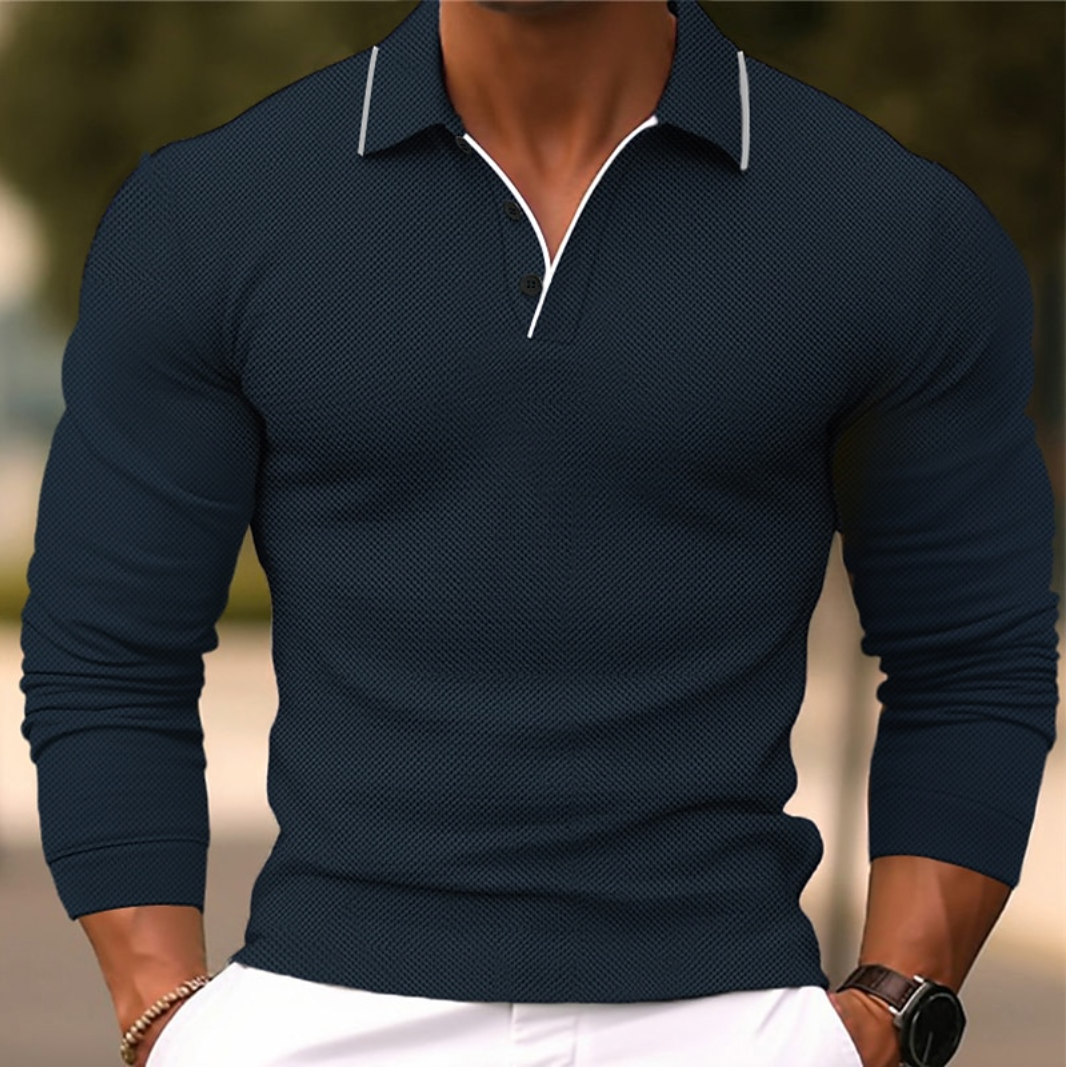 Langarm Herren Polohemd für lässige Eleganz – Thomas
