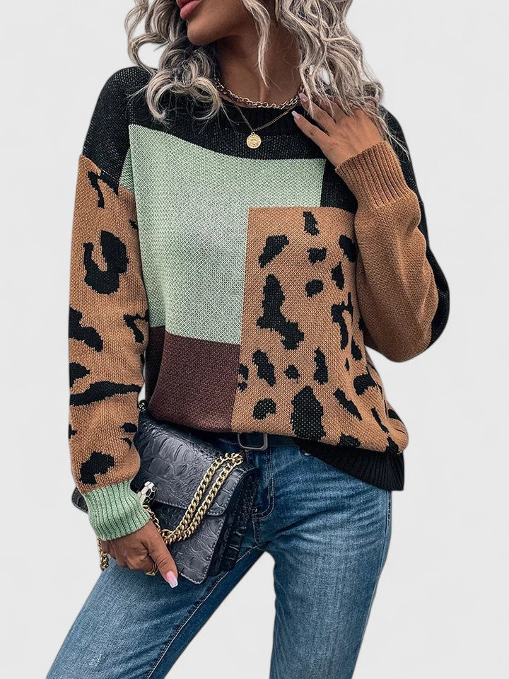 Color Block Rundhals-Pullover für Damen - Image 6