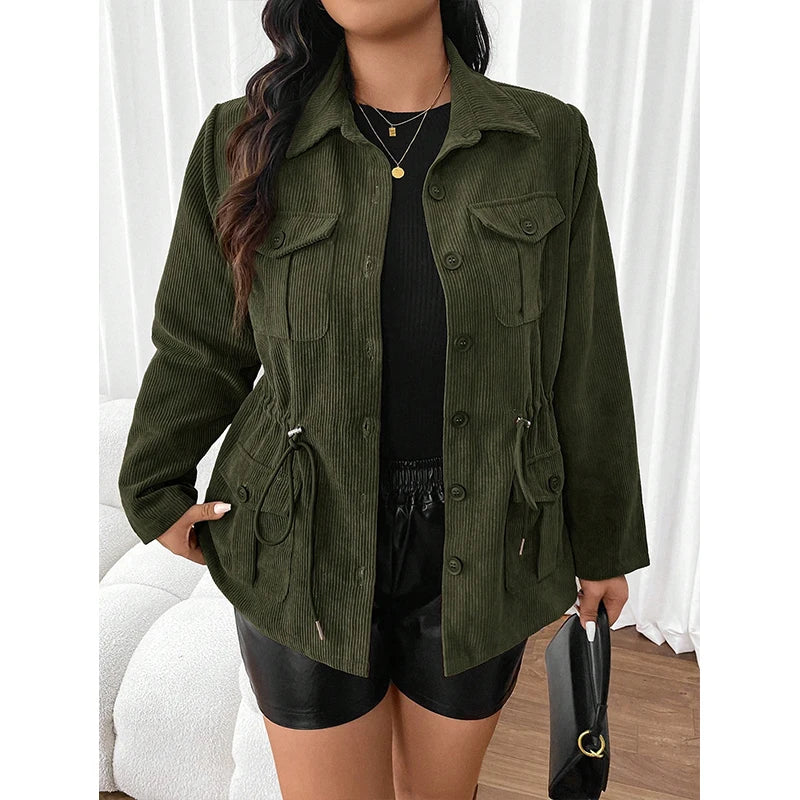 Jacke im Utility-Stil mit Kordelzug in der Taille für Damen - Image 2
