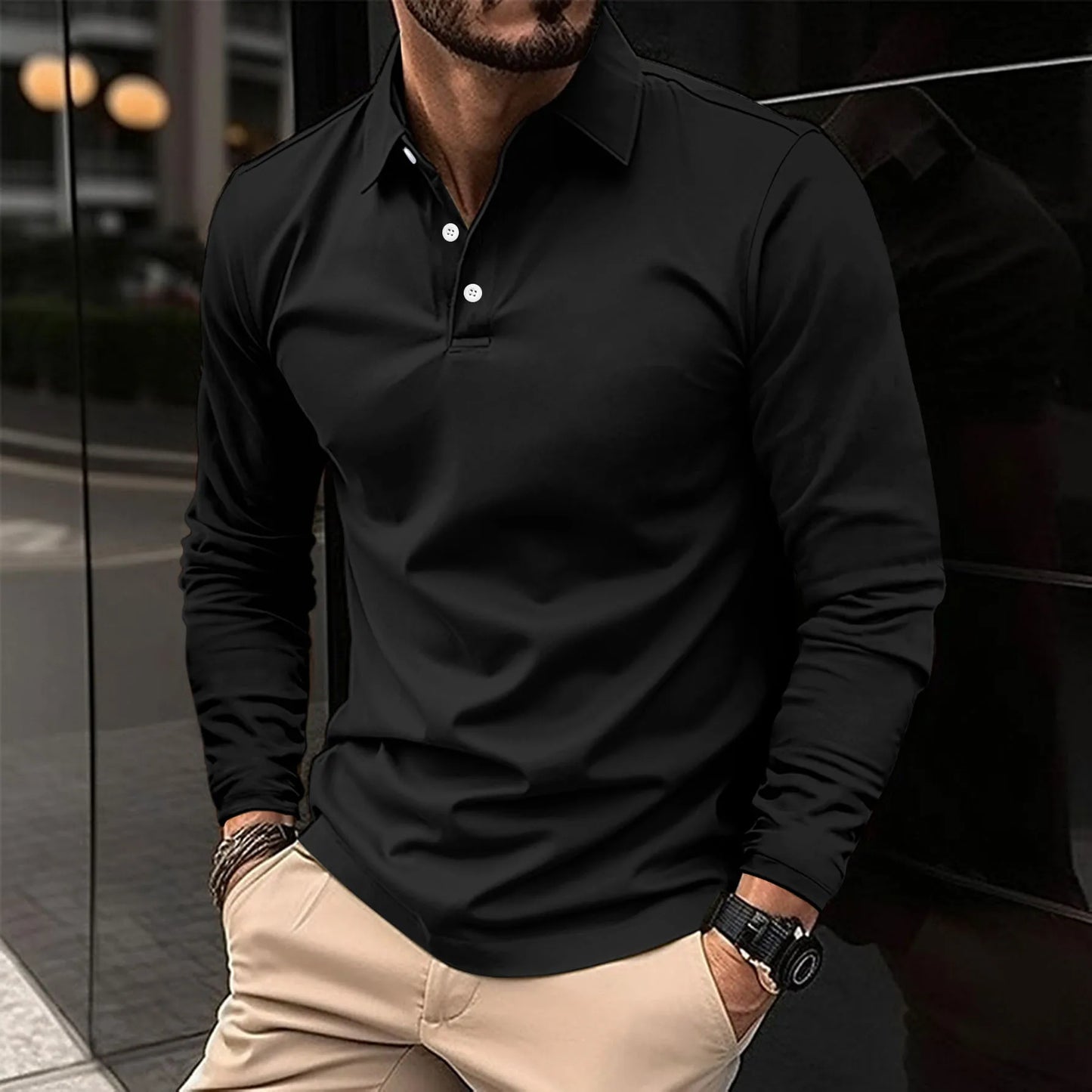 Langarm-Poloshirt für Herren - Image 4