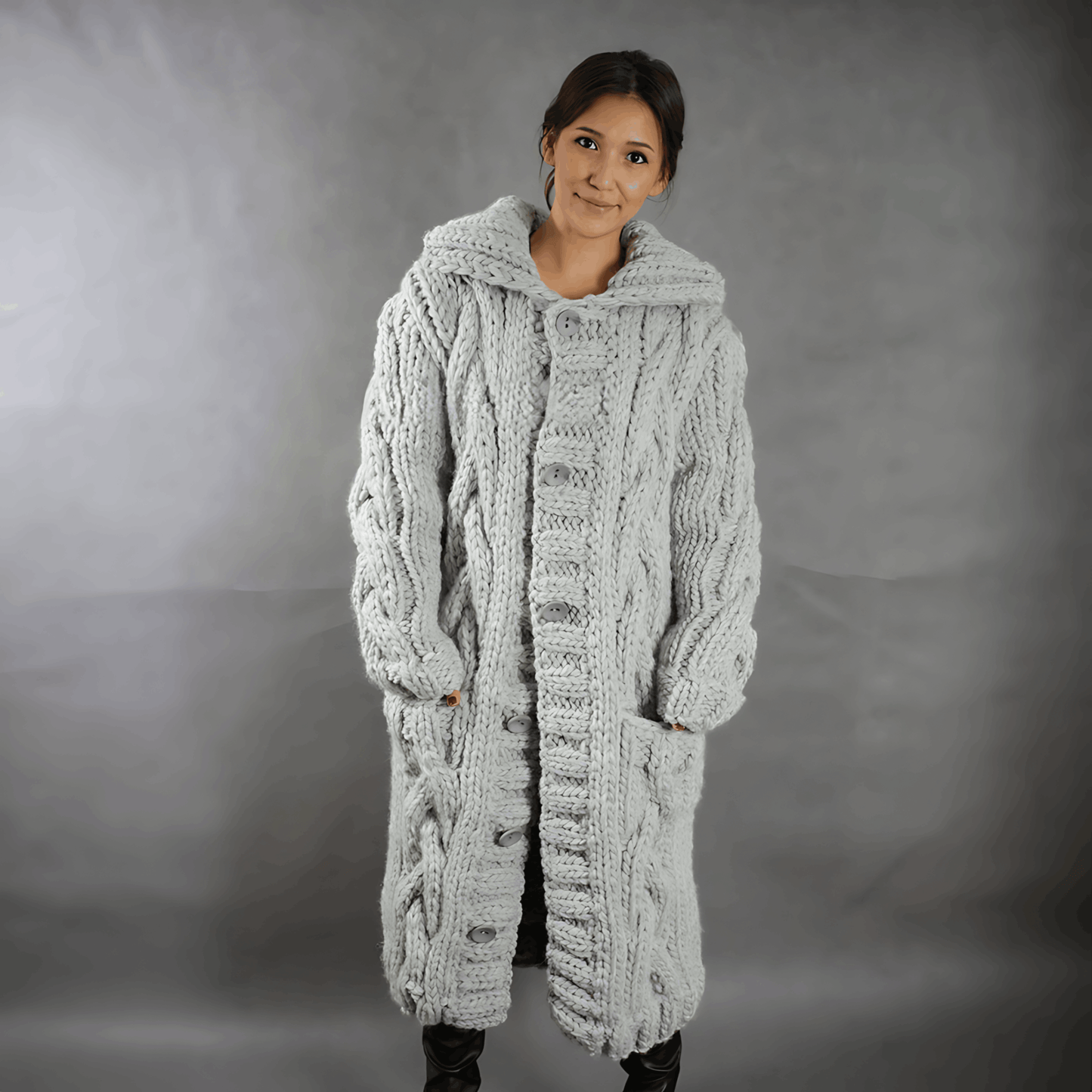 Lange warme Weste für Damen – Sophie