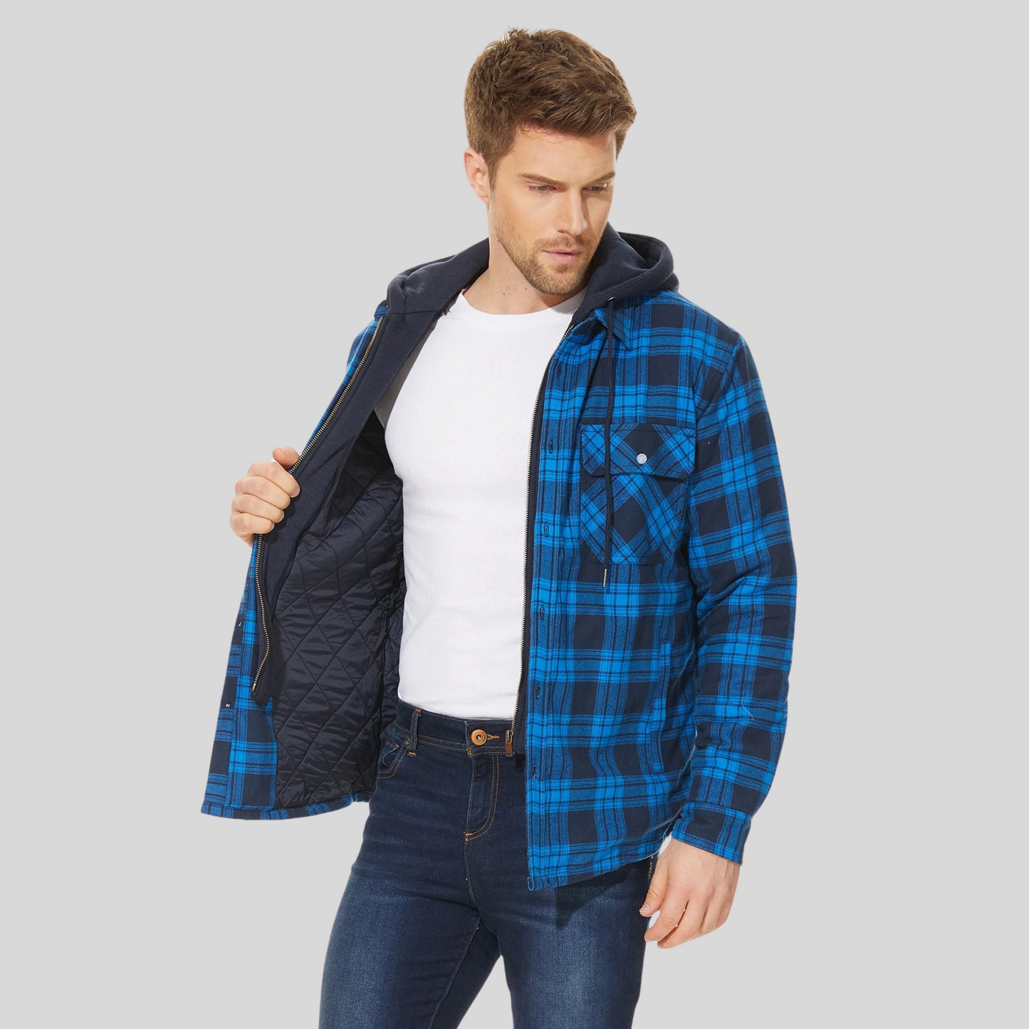 Karierte Kapuzenjacke für Herren - Image 2