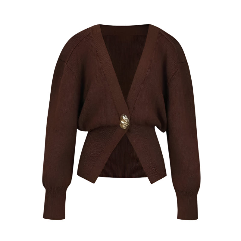 Damen Strickcardigan mit V-Ausschnitt und Knöpfen – Emilia