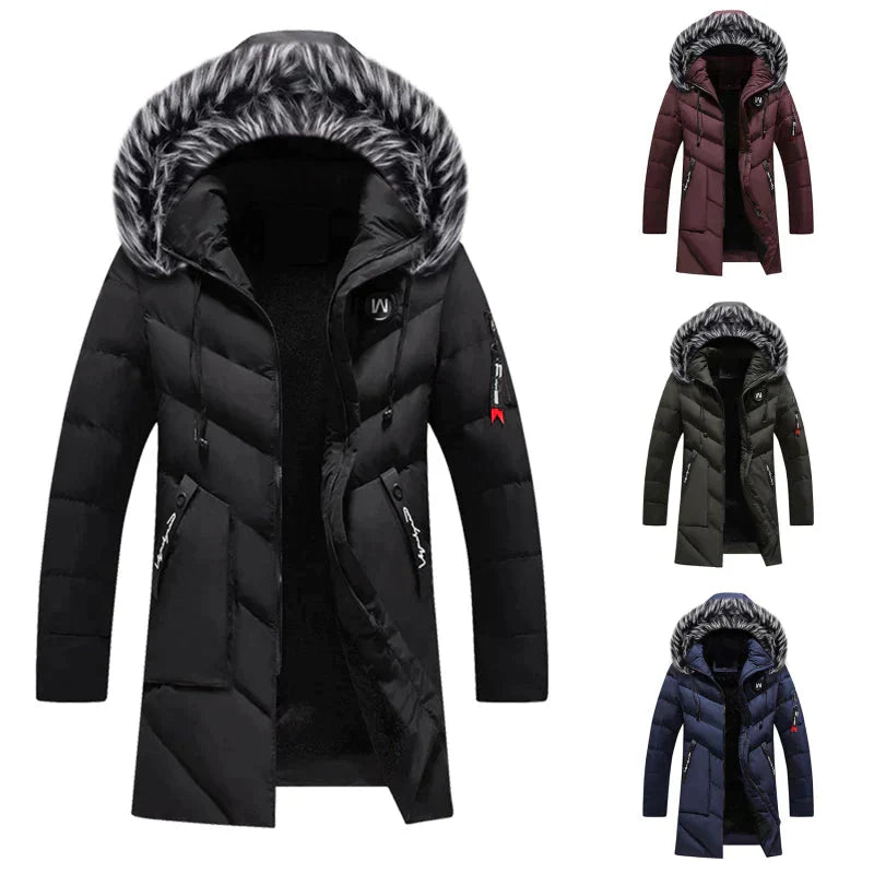 Lange Herren Steppjacke mit Kapuze - Image 8