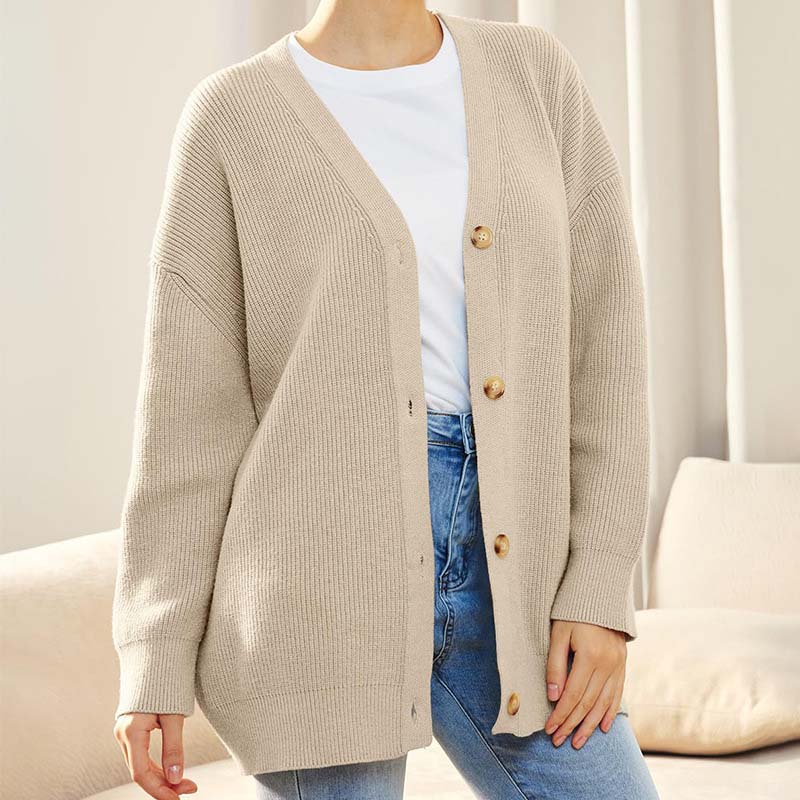 Oversized Strickjacke mit Rippenmuster für Damen - Image 2