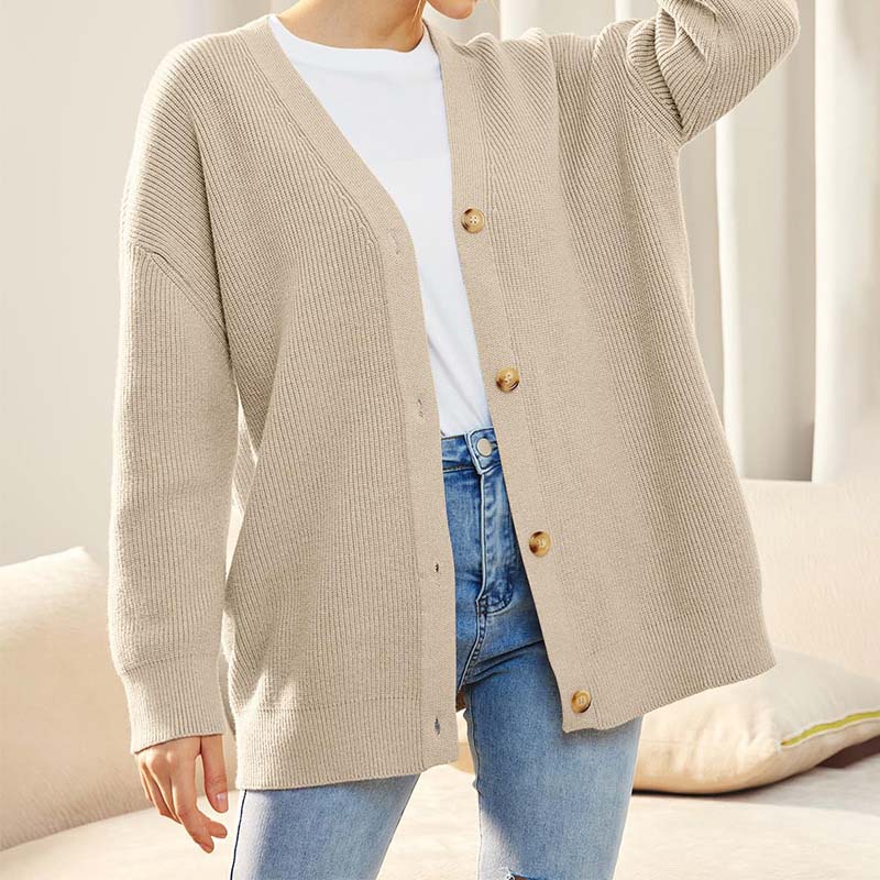 Oversized Strickjacke mit Rippenmuster für Damen - Image 3