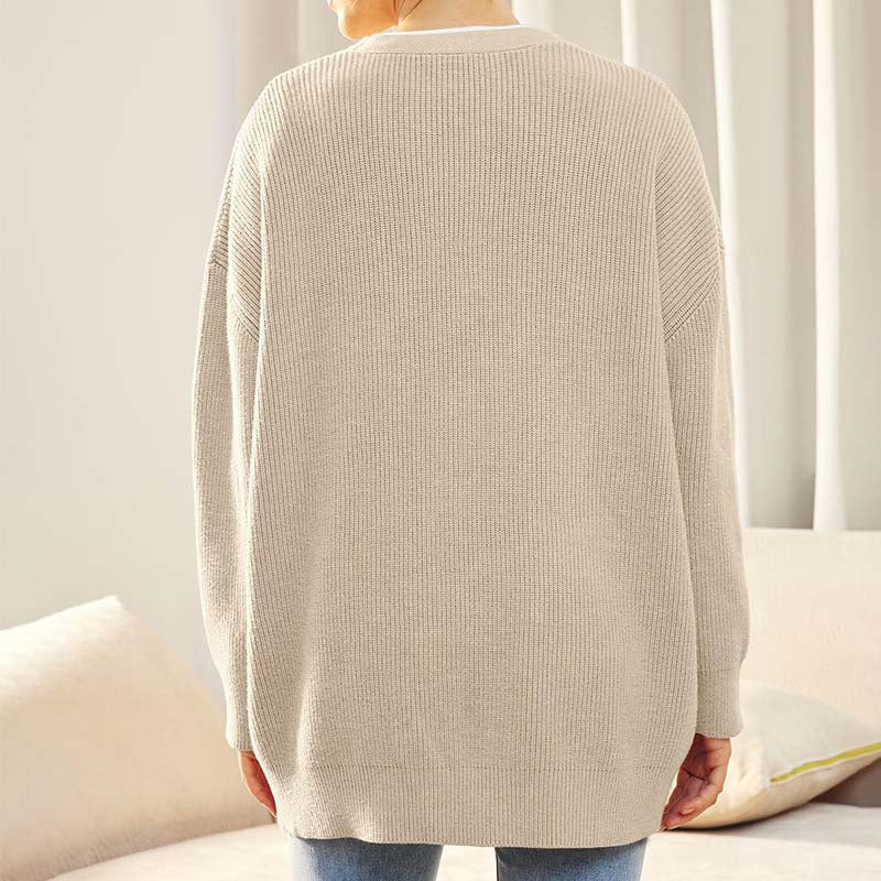 Oversized Strickjacke mit Rippenmuster für Damen - Image 4