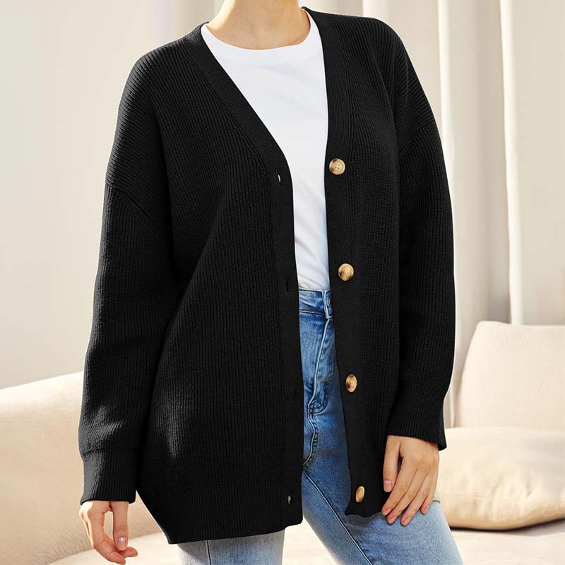 Oversized Strickjacke mit Rippenmuster für Damen - Image 6
