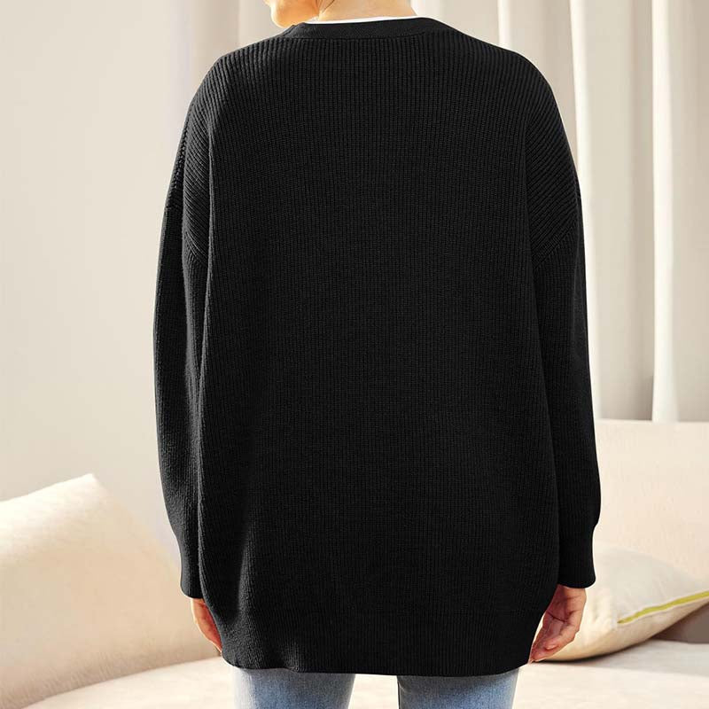 Oversized Strickjacke mit Rippenmuster für Damen - Image 7