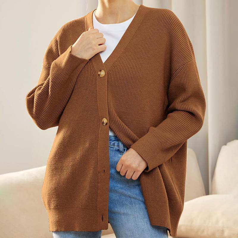 Oversized Strickjacke mit Rippenmuster für Damen - Image 8