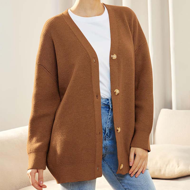 Oversized Strickjacke mit Rippenmuster für Damen - Image 9