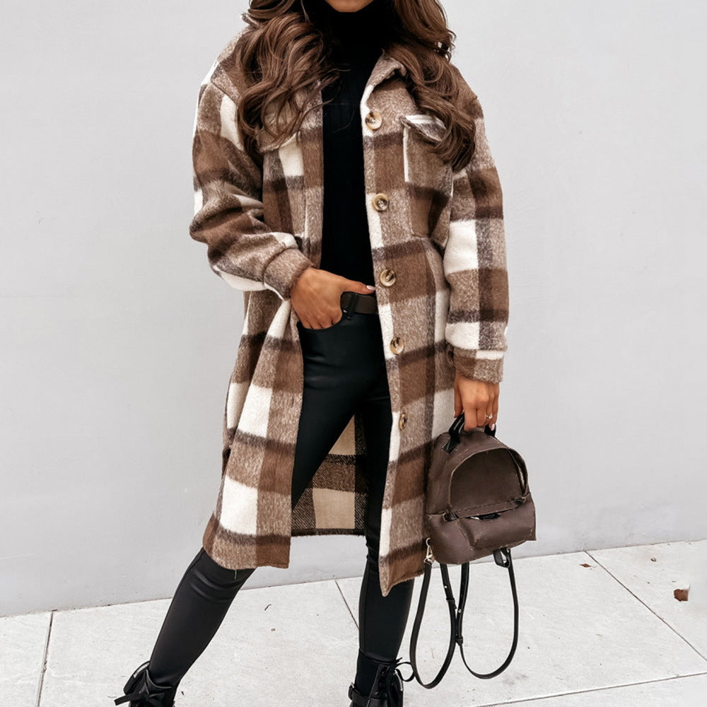 Oversize Plaid Mantel für Damen - Image 1