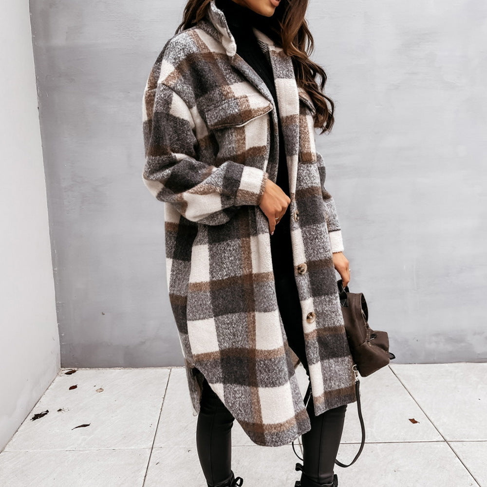 Oversize Plaid Mantel für Damen - Image 2