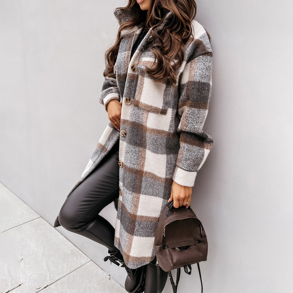 Oversize Plaid Mantel für Damen - Image 4