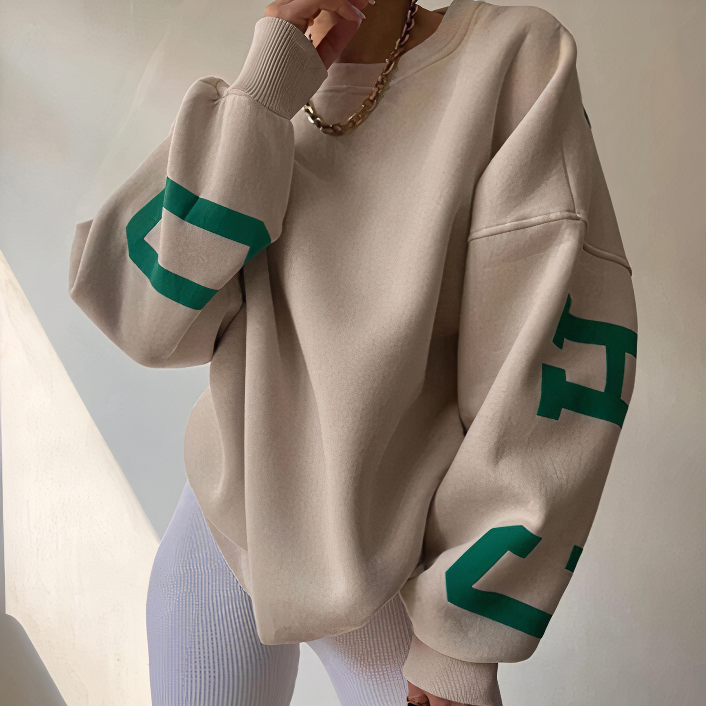 Oversized Rundhals-Pullover für Damen - Image 3