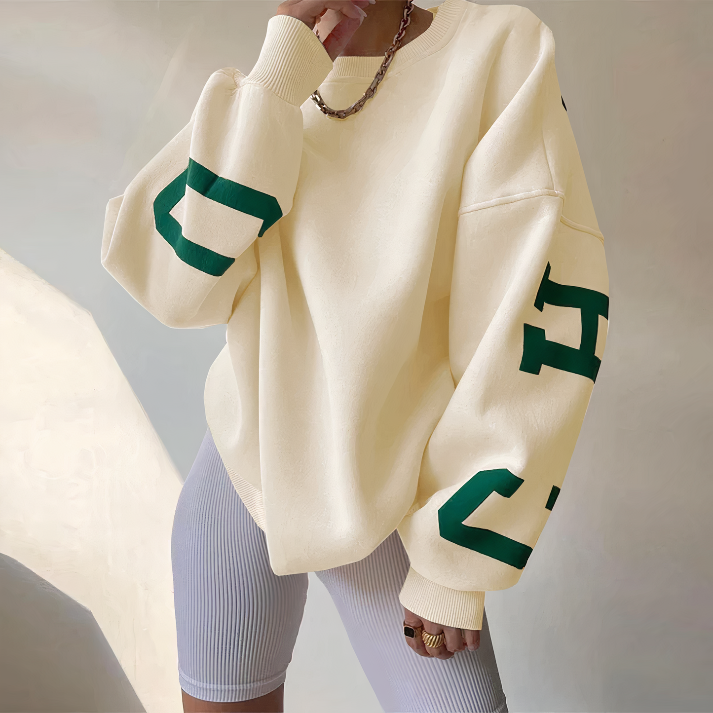 Oversized Rundhals-Pullover für Damen - Image 4