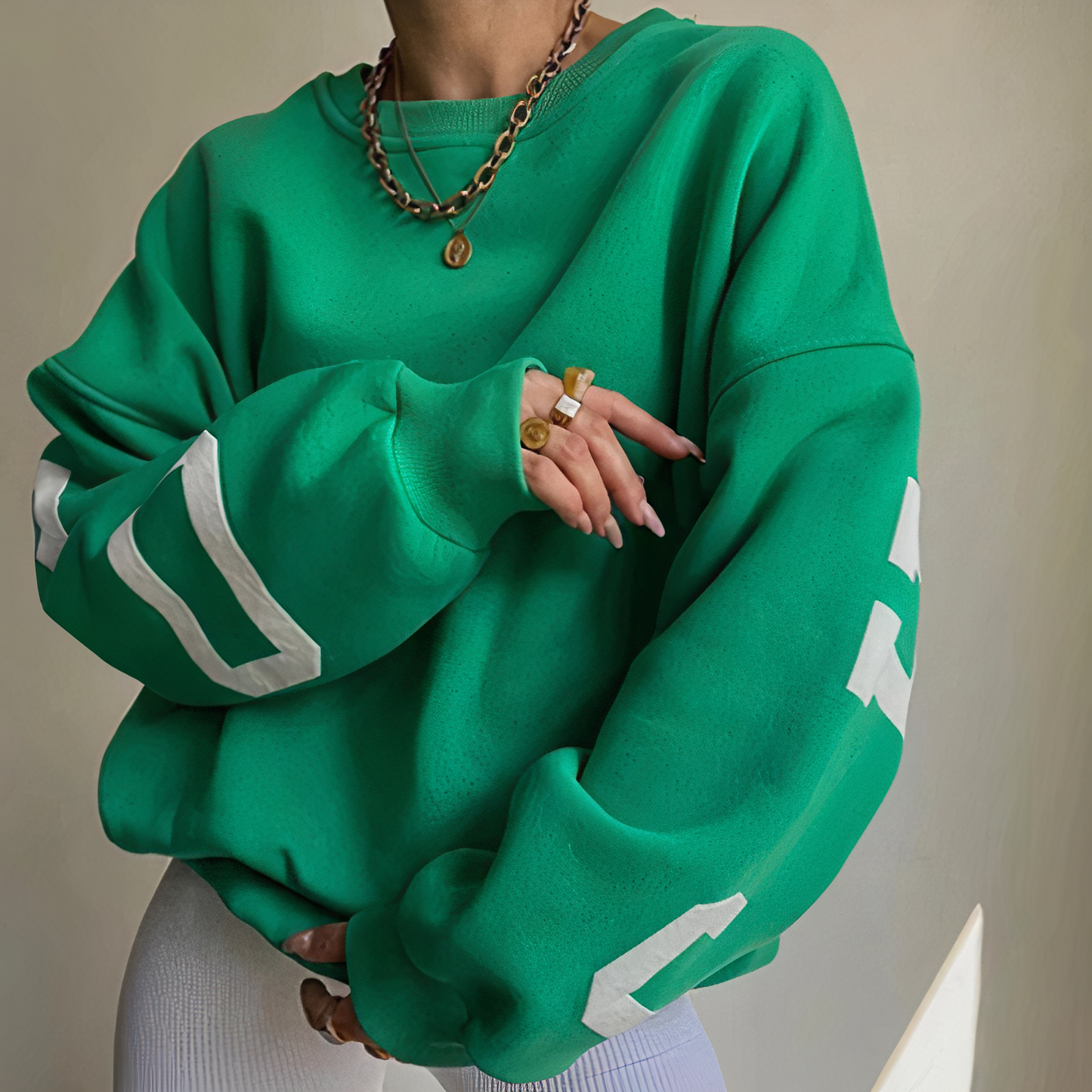 Oversized Rundhals-Pullover für Damen - Image 6